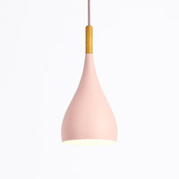 Suspension métal coloré et bâton en bois en modèle a rose
