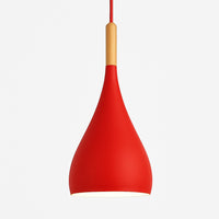 Suspension métal coloré et bâton en bois en modèle a rouge