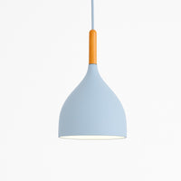 Suspension métal coloré et bâton en bois en modèle b bleu