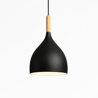 Suspension métal coloré et bâton en bois en modèle b noir