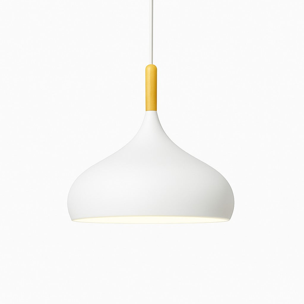 Suspension métal coloré et bâton en bois en modèle c blanc