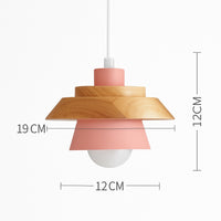 Suspension métal coloré et bois en modèle a · rose
