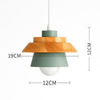 Suspension métal coloré et bois en modèle a · vert