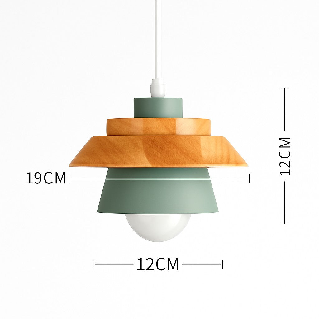Suspension métal coloré et bois en modèle a · vert
