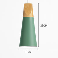 Suspension métal coloré et bois en modèle b · vert