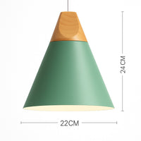 Suspension métal coloré et bois en modèle c · vert