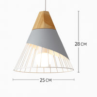 Suspension métal coloré et bois en modèle d · gris