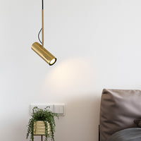 Suspension spot orientable sur tige dorée, photo 2