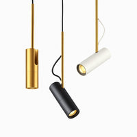 Suspension spot orientable sur tige dorée, photo 6