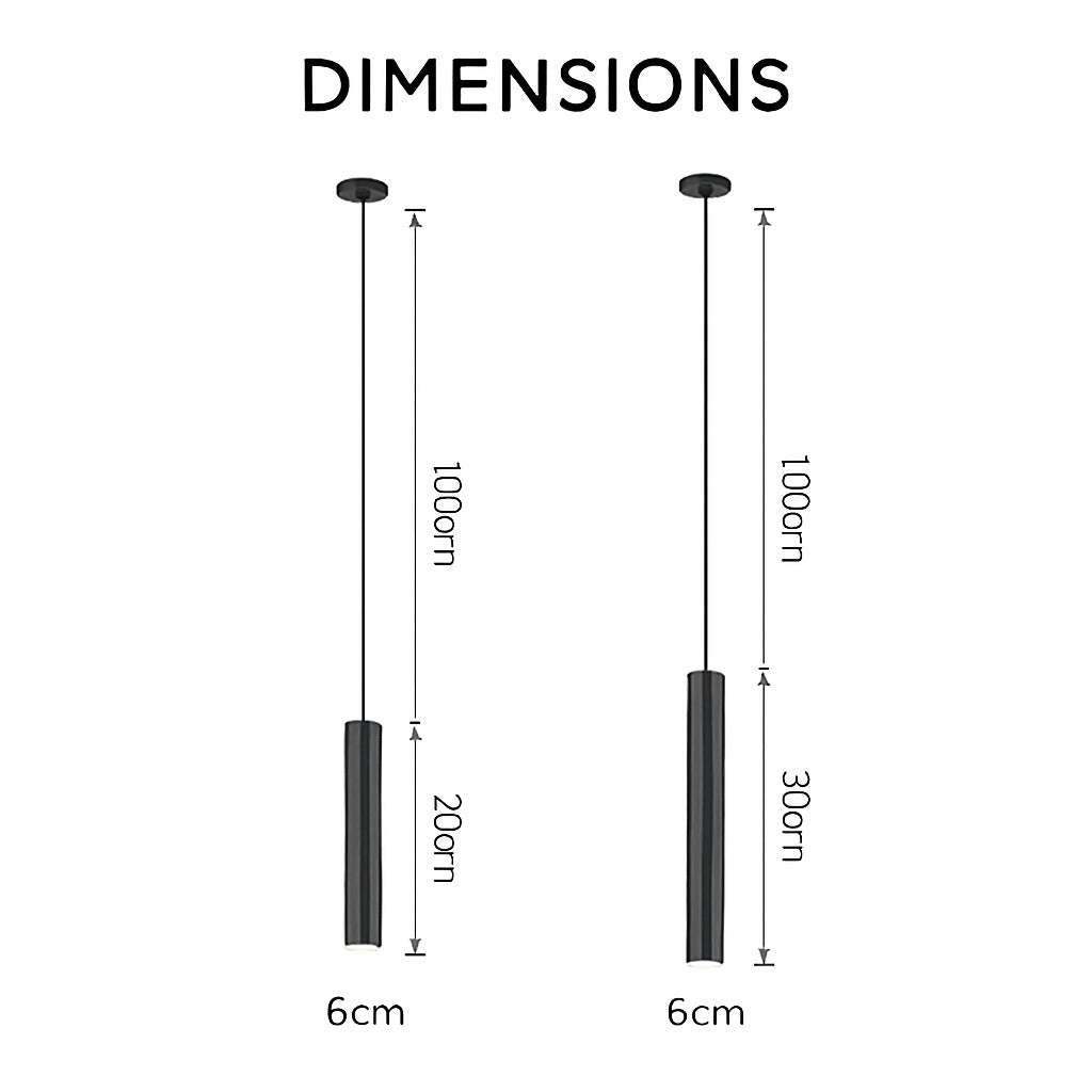 Suspension tube LED cylindrique, photo 5