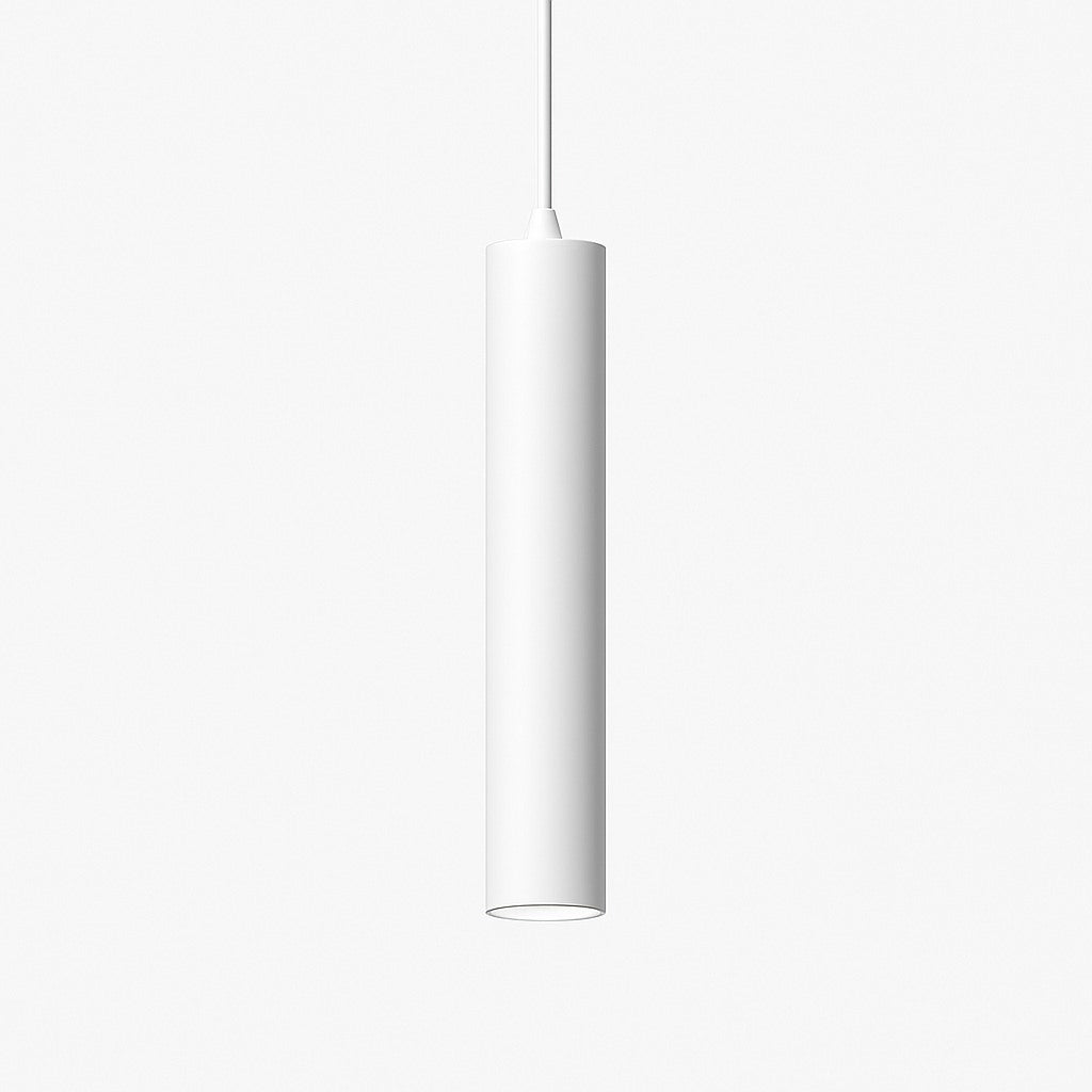 Suspension tube LED cylindrique en blanc