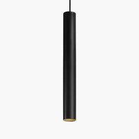 Suspension tube LED cylindrique en noir